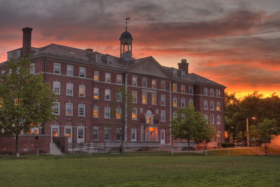 Harvard campus college at sunrise