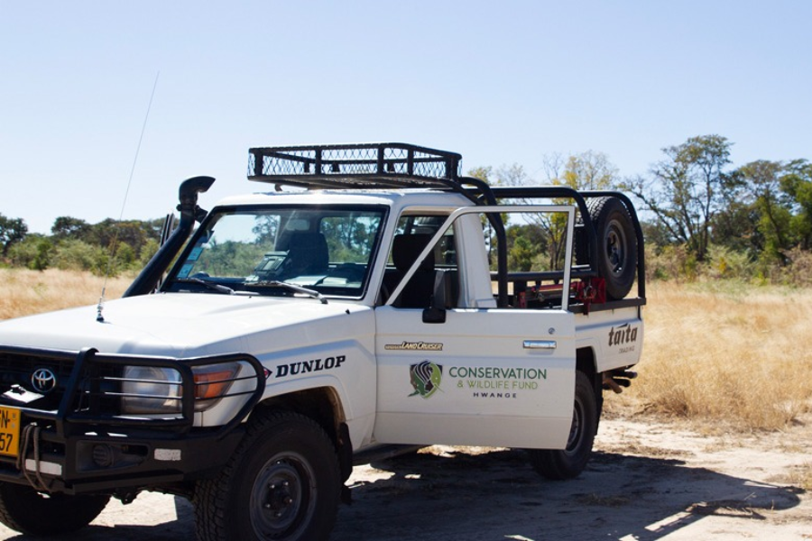 conservation van in natural park in zimbawe