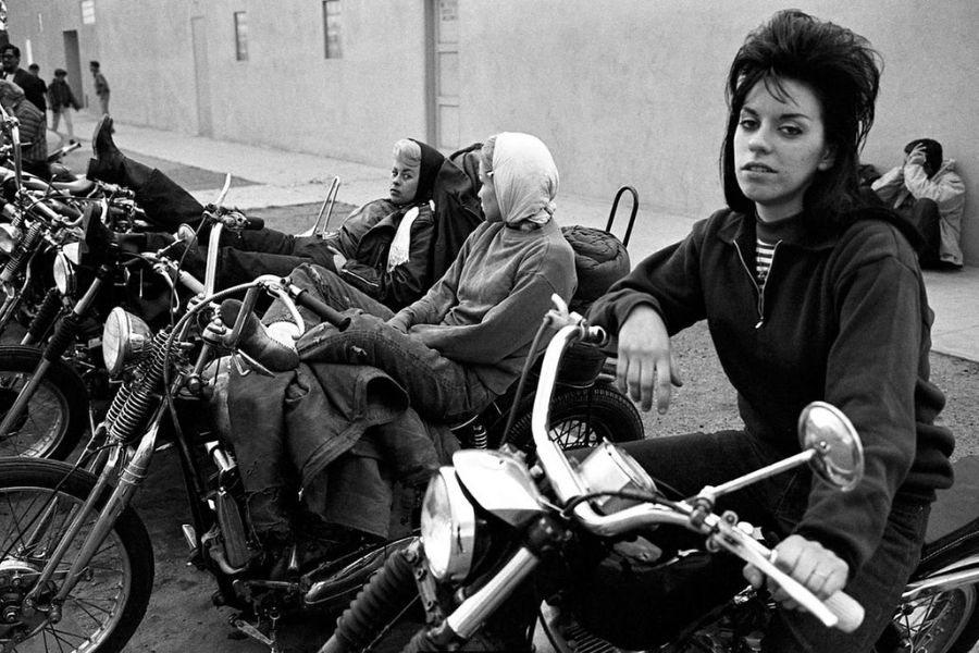 Hells Angels 'Old Ladies' in 1965. Bill Ray famously spent a month with the San Bernardino chapter of the notorious motorcycle gang