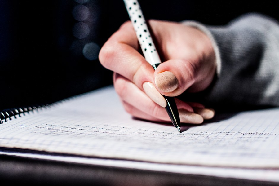 Women hand writing