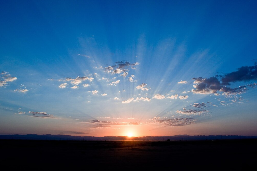 Sunrise Under Cloudy Sky Illustration