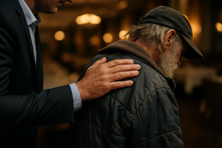 O gerente de um restaurante de luxo expulsou este velho — ele não sabia com quem estava falando